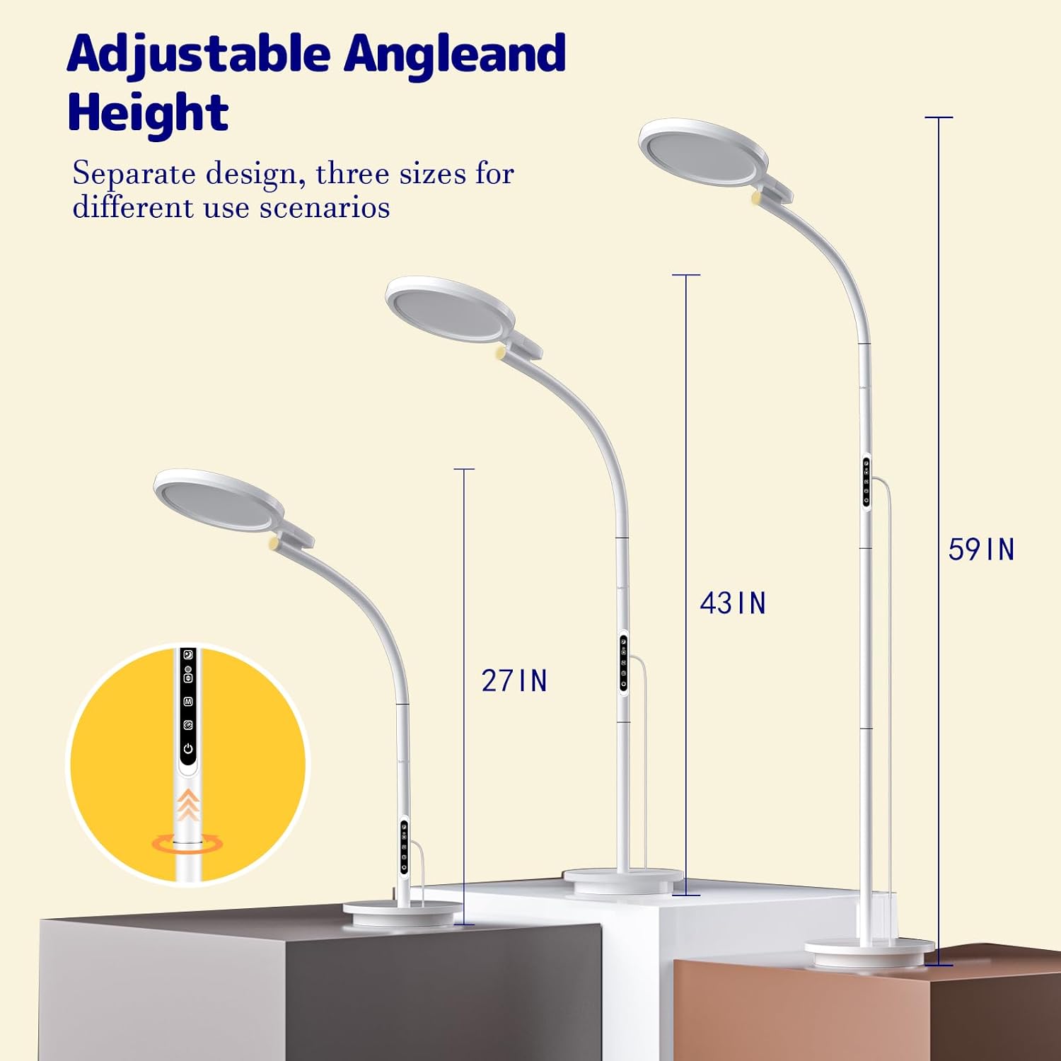Thumbnail 6 de Devowellte DEE-CA-YXLDGLD01 UV-Free 10,000 Lux Floor and Desk Lamp