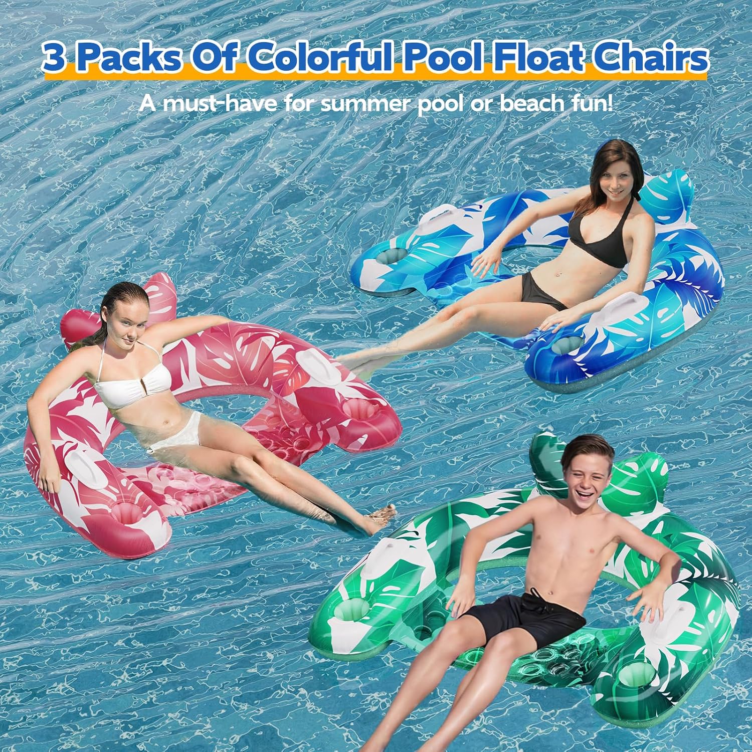 Thumbnail 1 de KEUCL Pool Floats 3 Pack Inflatable Chairs