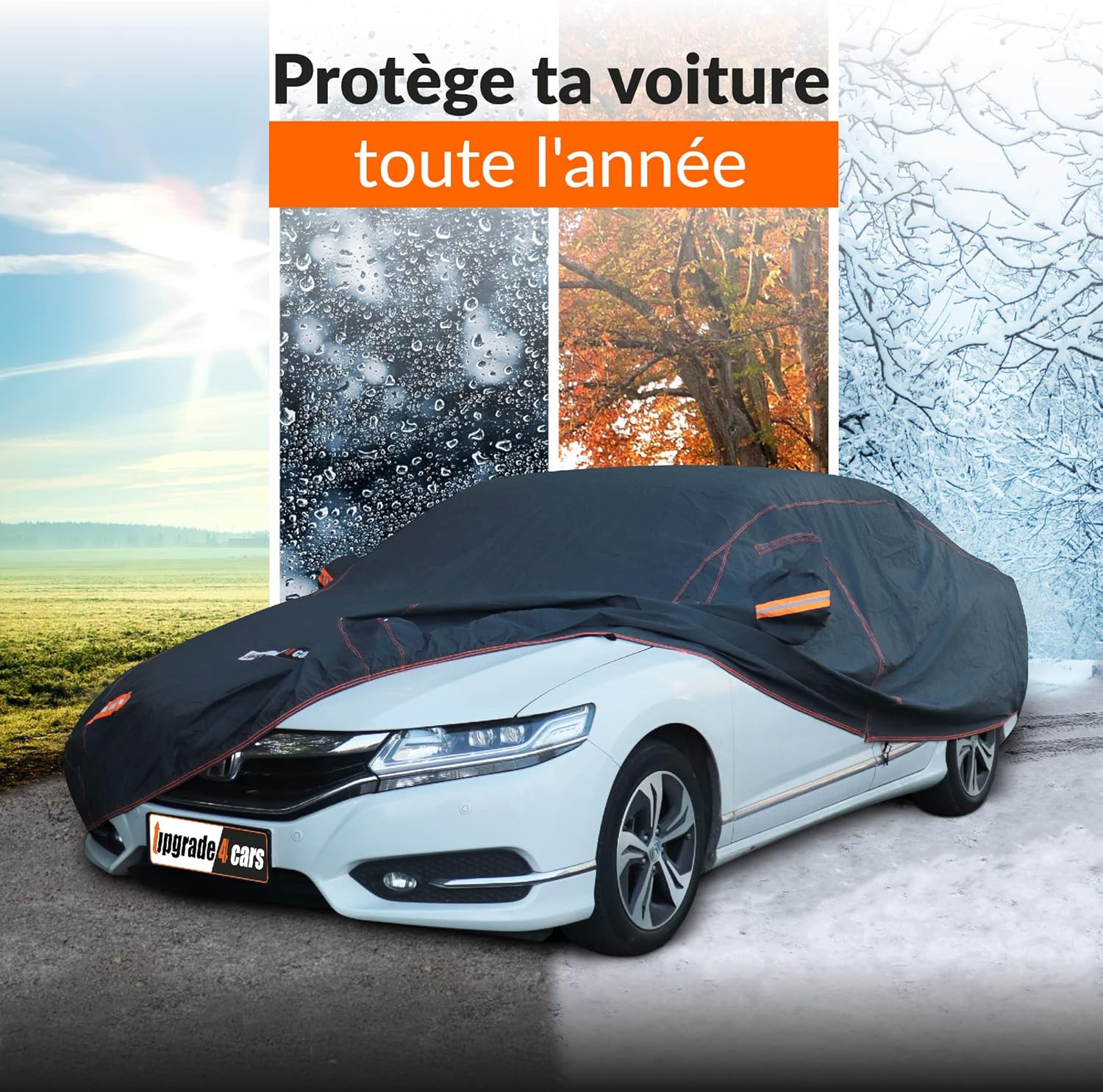Detalle de Upgrade4cars Bâche de Protection Voiture Extérieure XL – Housse SUV Universelle 533 x 196 x 150 cm