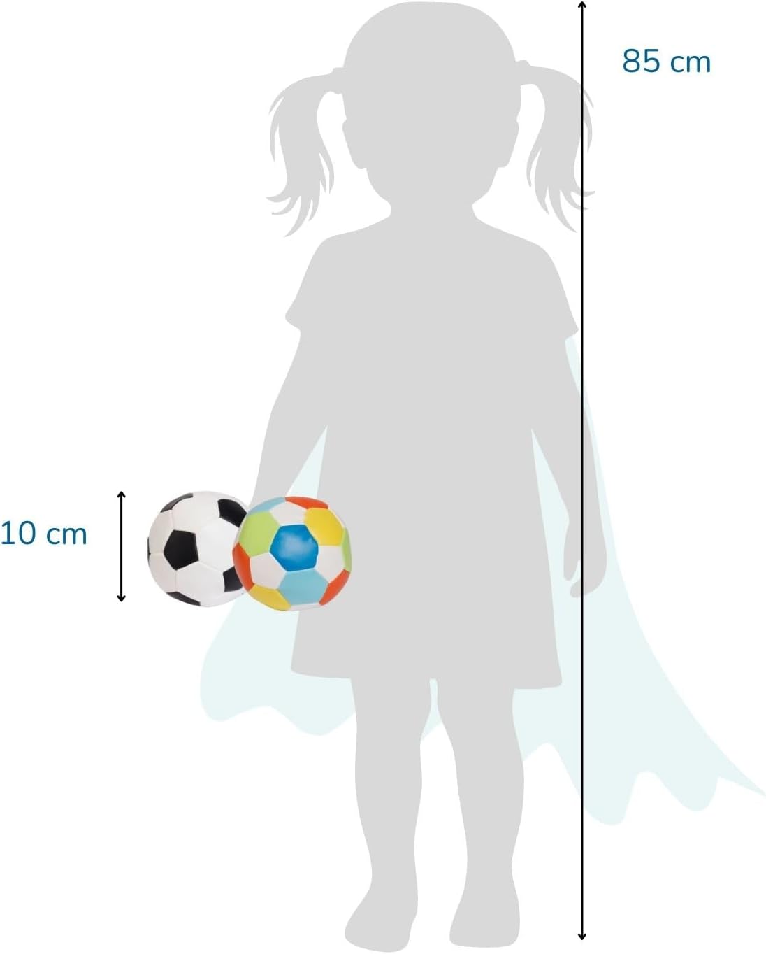 Thumbnail 6 de alldoro 60305 Softball - Ballon de Football Mou, 2 pcs, pour Enfants à partir de 0 Mois, 10 cm, Multicolore Blanc-Noir