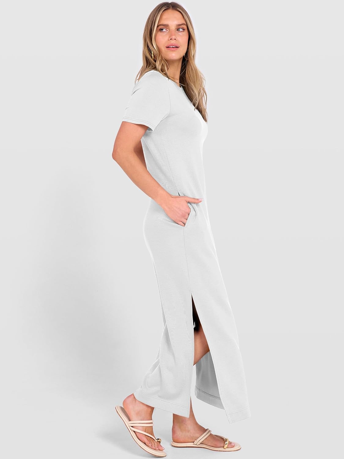 Thumbnail 4 de ANRABESS Womens Summer Casual Maxi Dress: Soft, Wrinkle-Free Travel Dress with Side Split