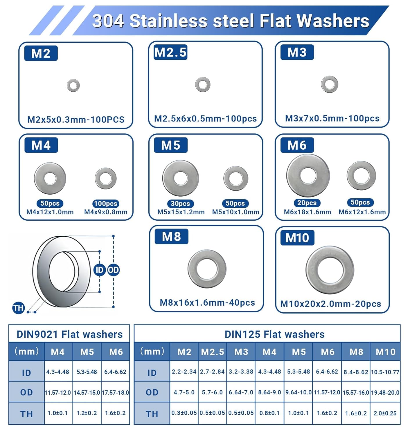 Thumbnail 1 de Xyxu 660pcs Stainless Steel Washers
