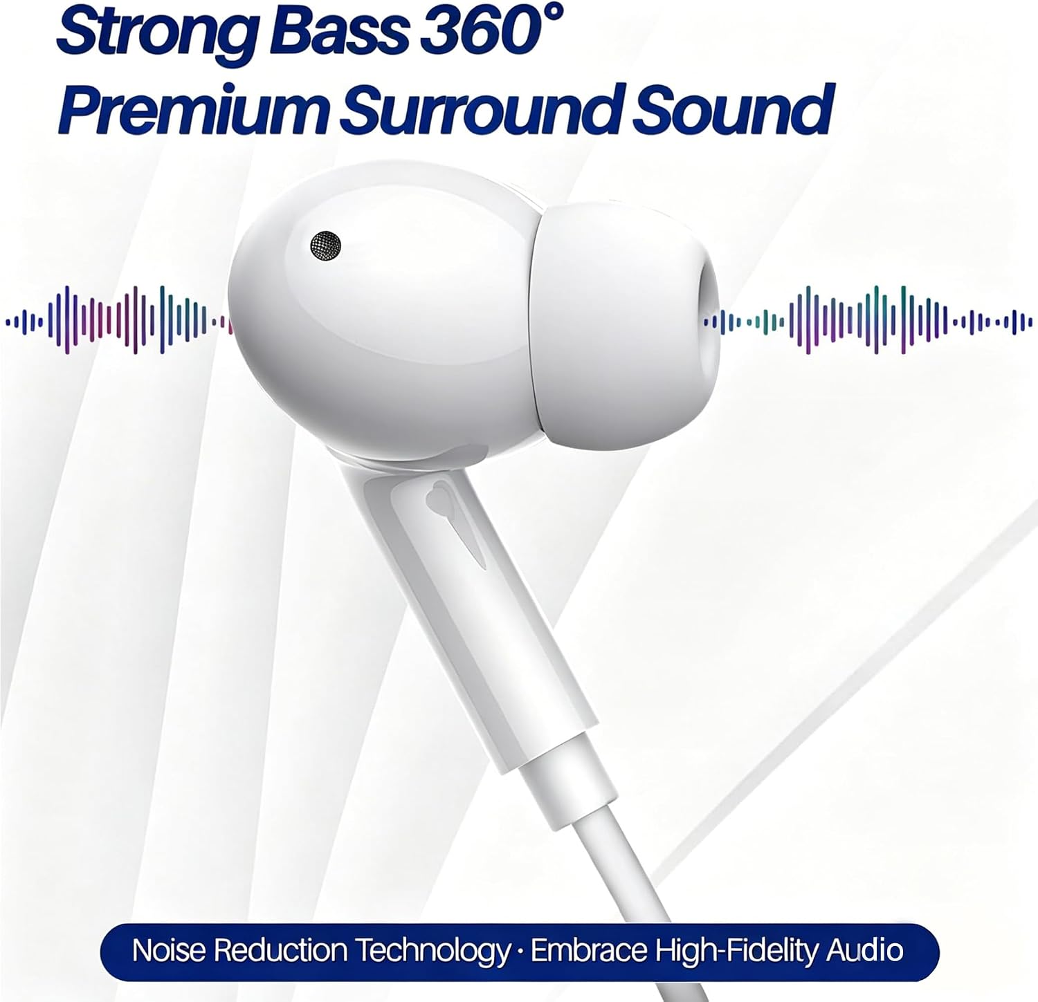 Thumbnail 5 de USB C Wired In Ear Headphones with Built-in Microphone and Volume Control