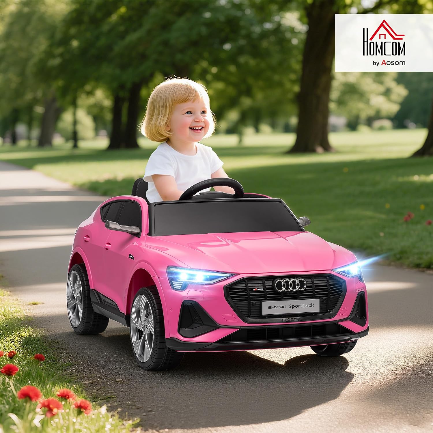 Thumbnail 1 de HOMCOM Voiture électrique Enfants sous Licence Audi e-tron Sportback – 12V, télécommande et Éclairage LED