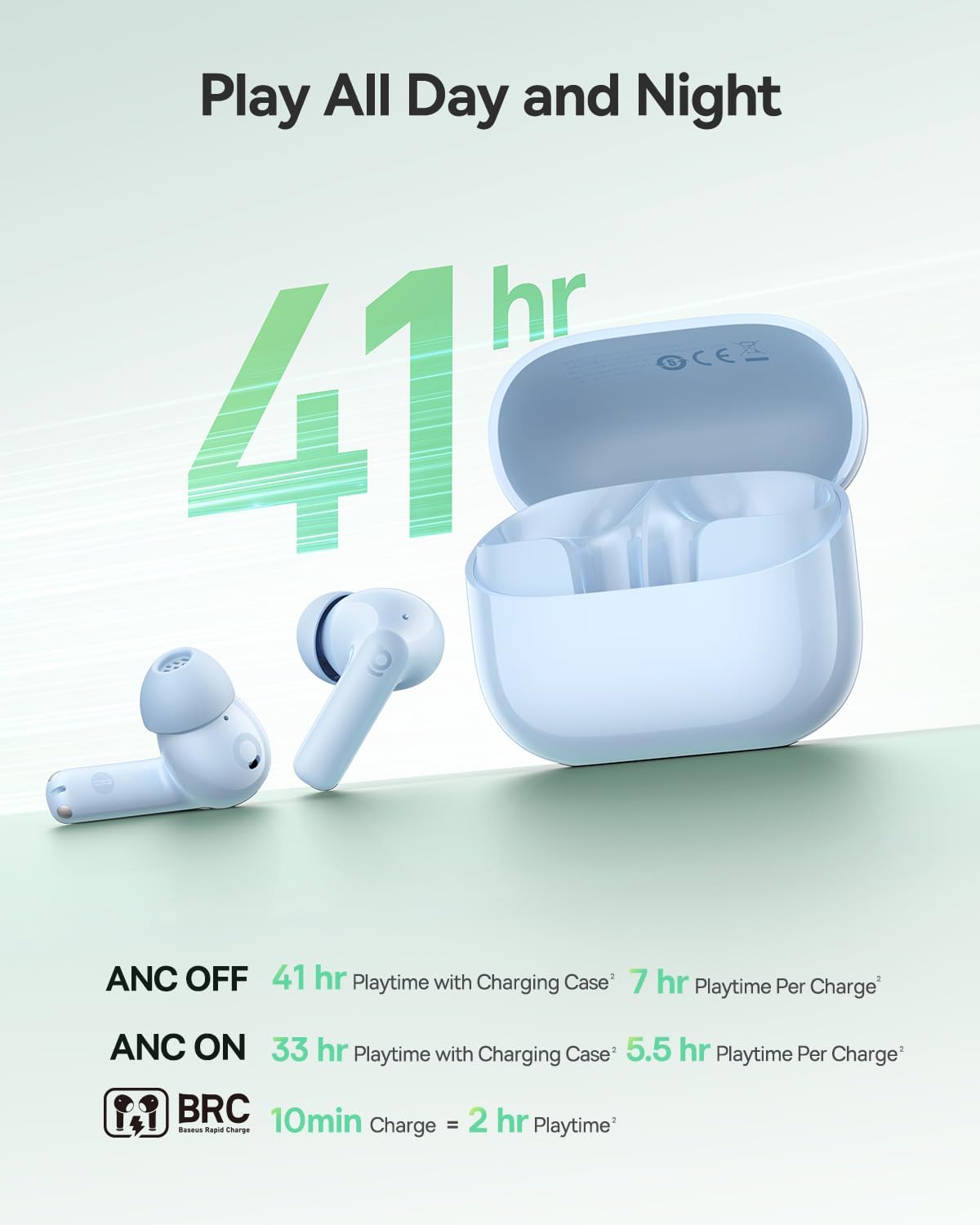 Detalle de Baseus EP10 NC in-ear Bluetooth headphones with -43 dB ANC and 4-mic AI calls