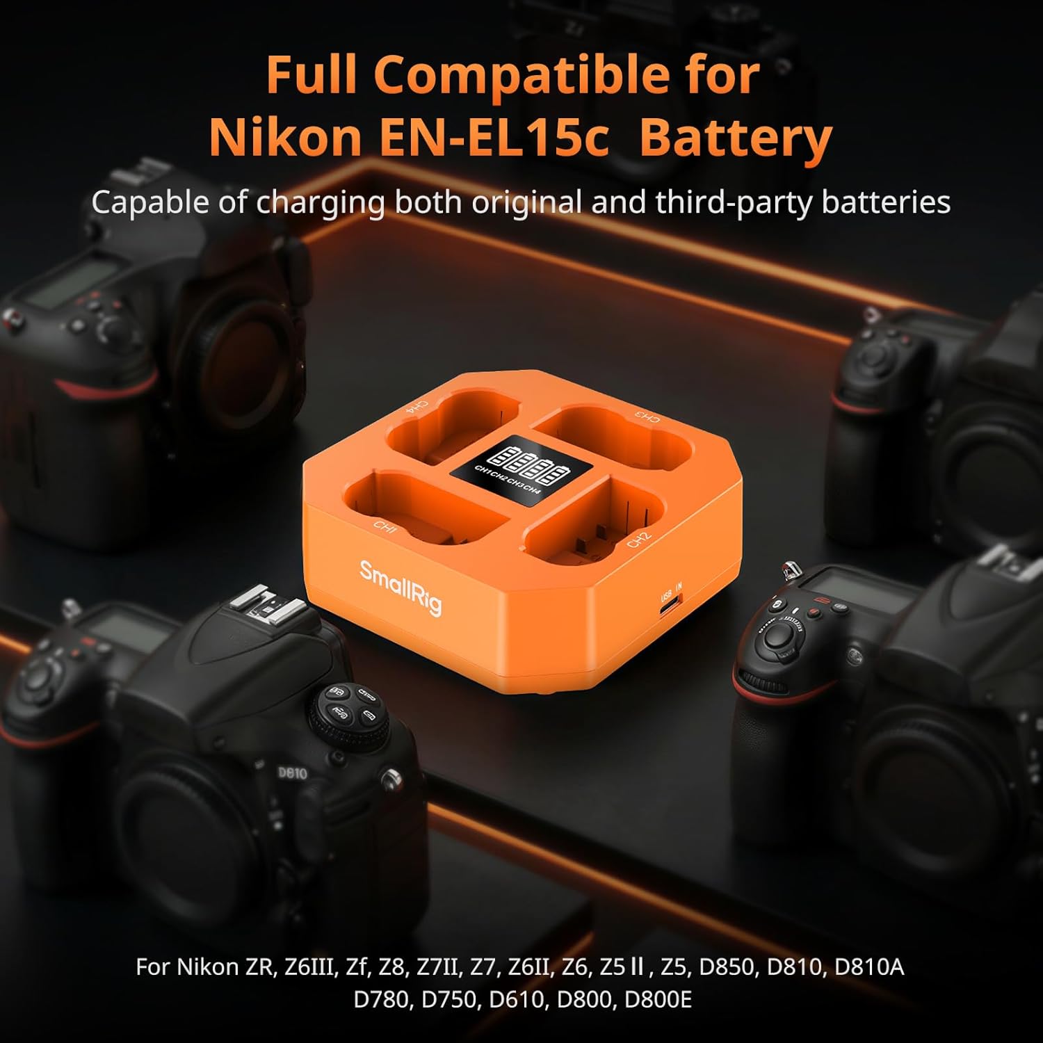 Thumbnail 3 de SmallRig EN-EL15c Chargeur de Batterie à 4 Canaux pour Nikon — Charge rapide PD45W