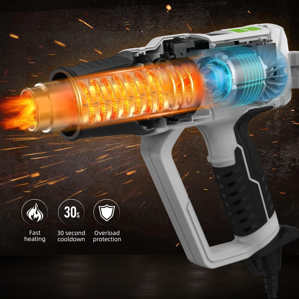 Thumbnail 3 de Décapeur thermique 2300W HG01, écran LCD