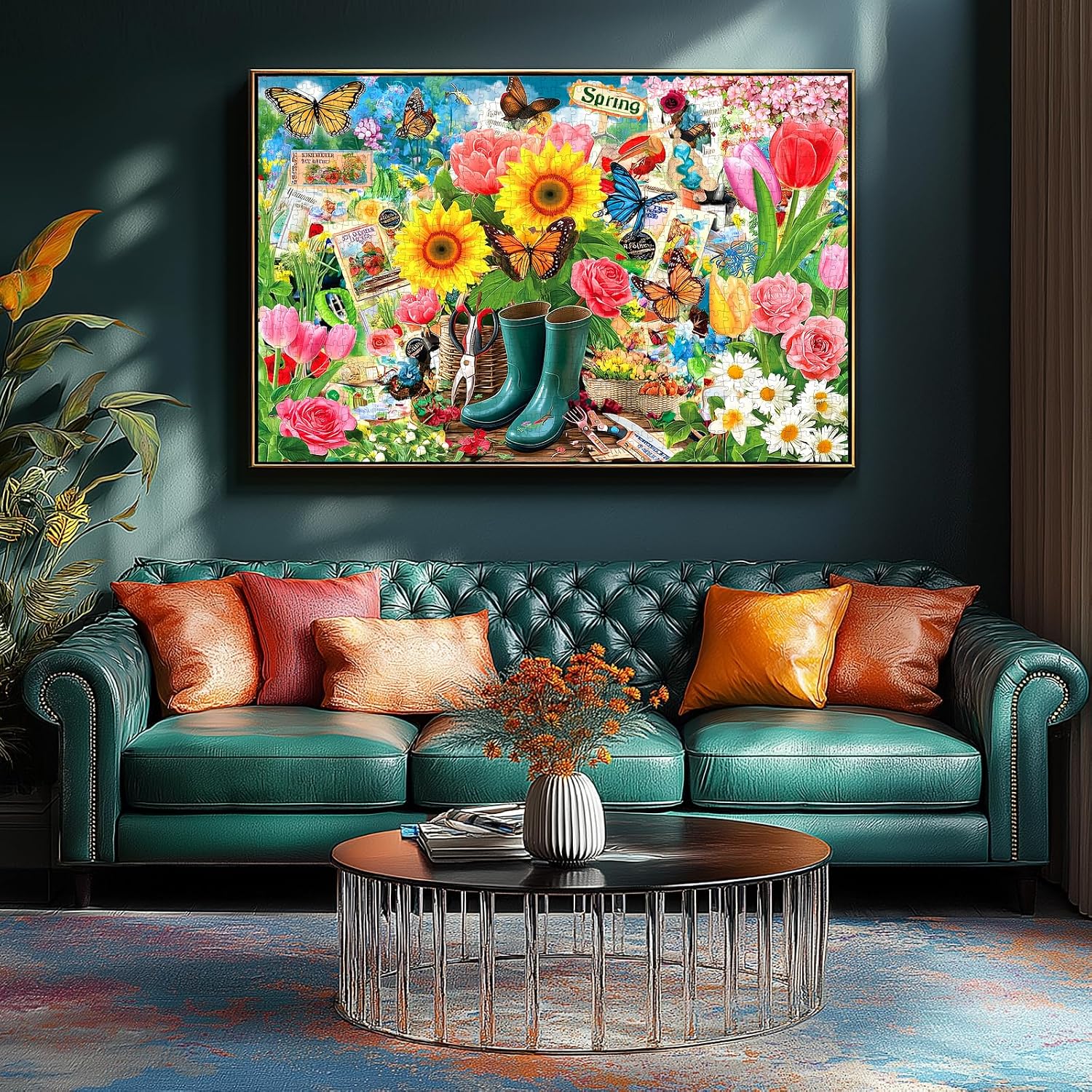 Thumbnail 3 de Spring Garden Butterfly 500-Piece Jigsaw Puzzle (23"x15") with Letters on Back