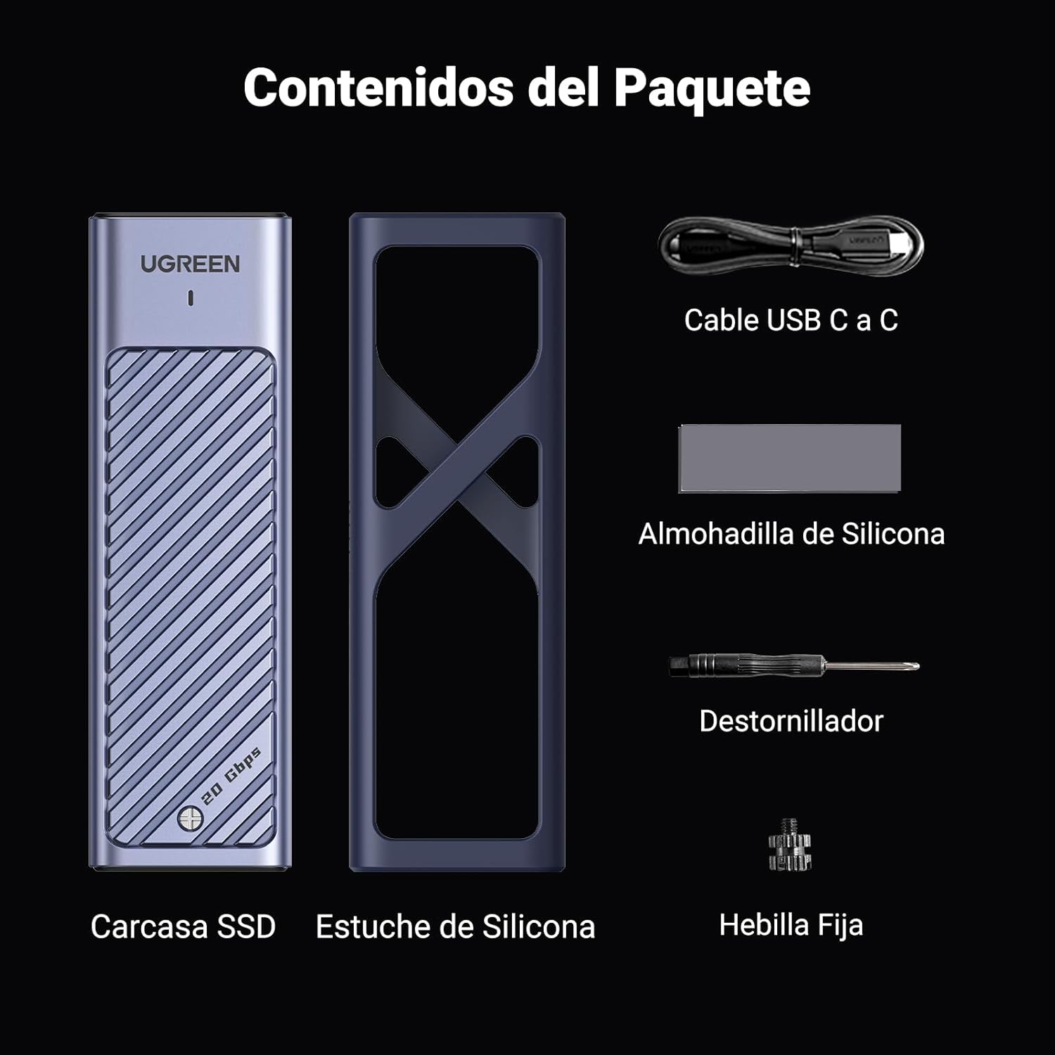 Thumbnail 6 de UGREEN Caja SSD M.2 NVMe USB-C 🚀 Compatible 970 EVO Plus, 980 Pro