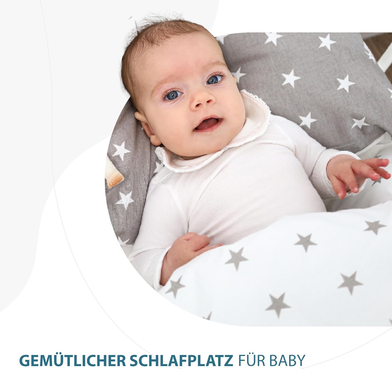 Thumbnail 3 de Totsy Baby Copripiumino lettino neonato 100x135 cm in cotone con federa 60x40 cm (Oeko-Tex) per culla