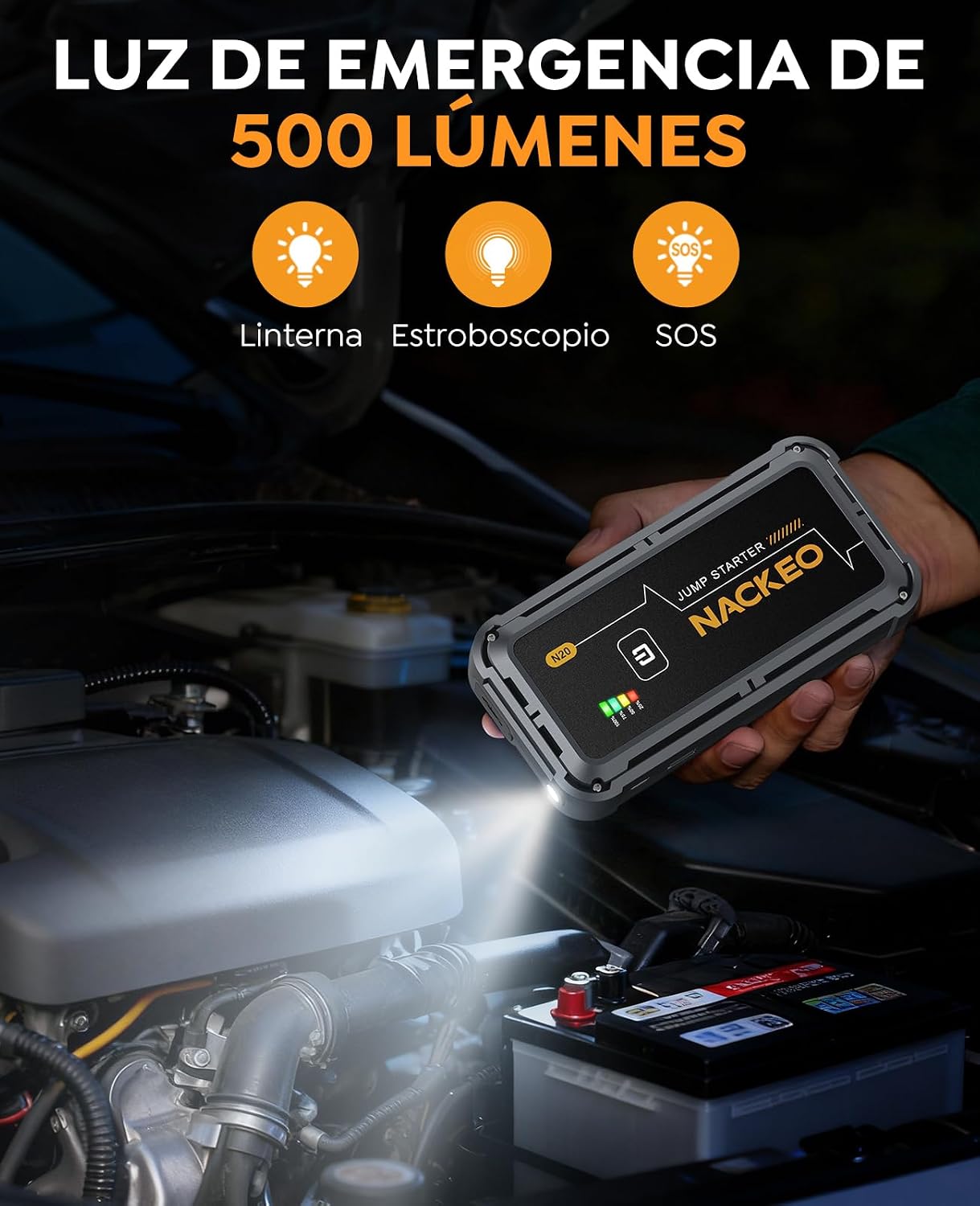 Detalle 2 de NACKEO N20 Avviatore 7000A per auto