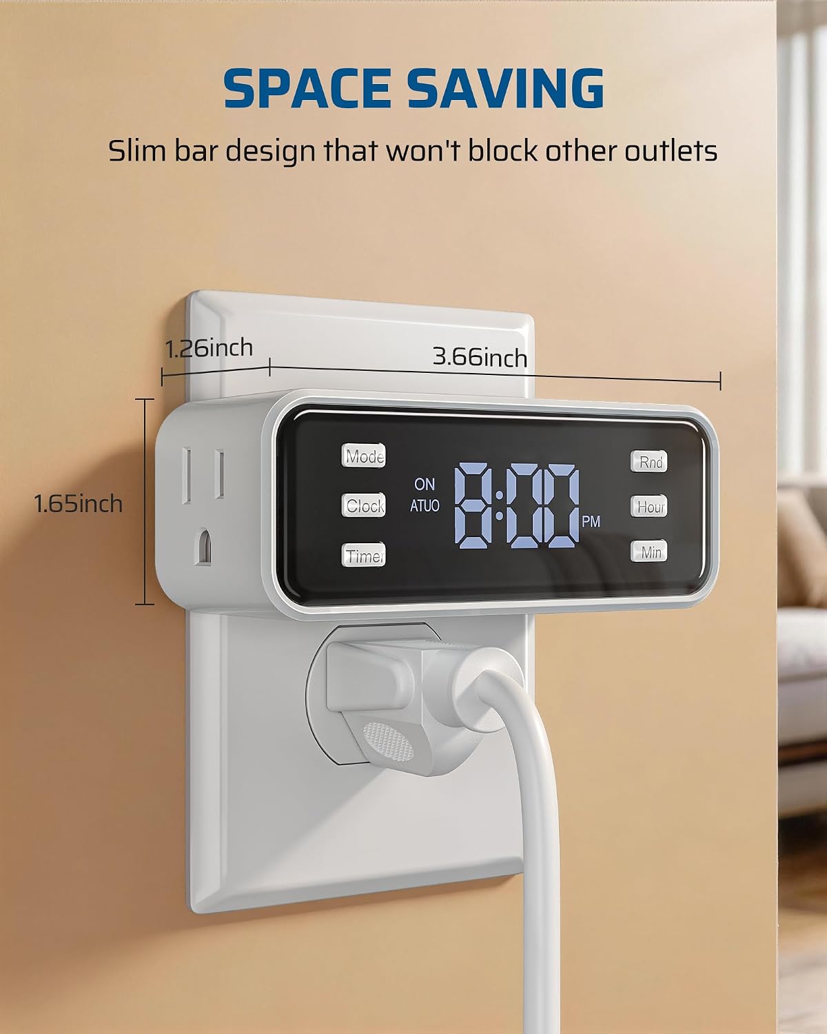 Detalle de DEWENWILS 24-Hour Light Timer, Digital Outlet with 3 Daily Schedules