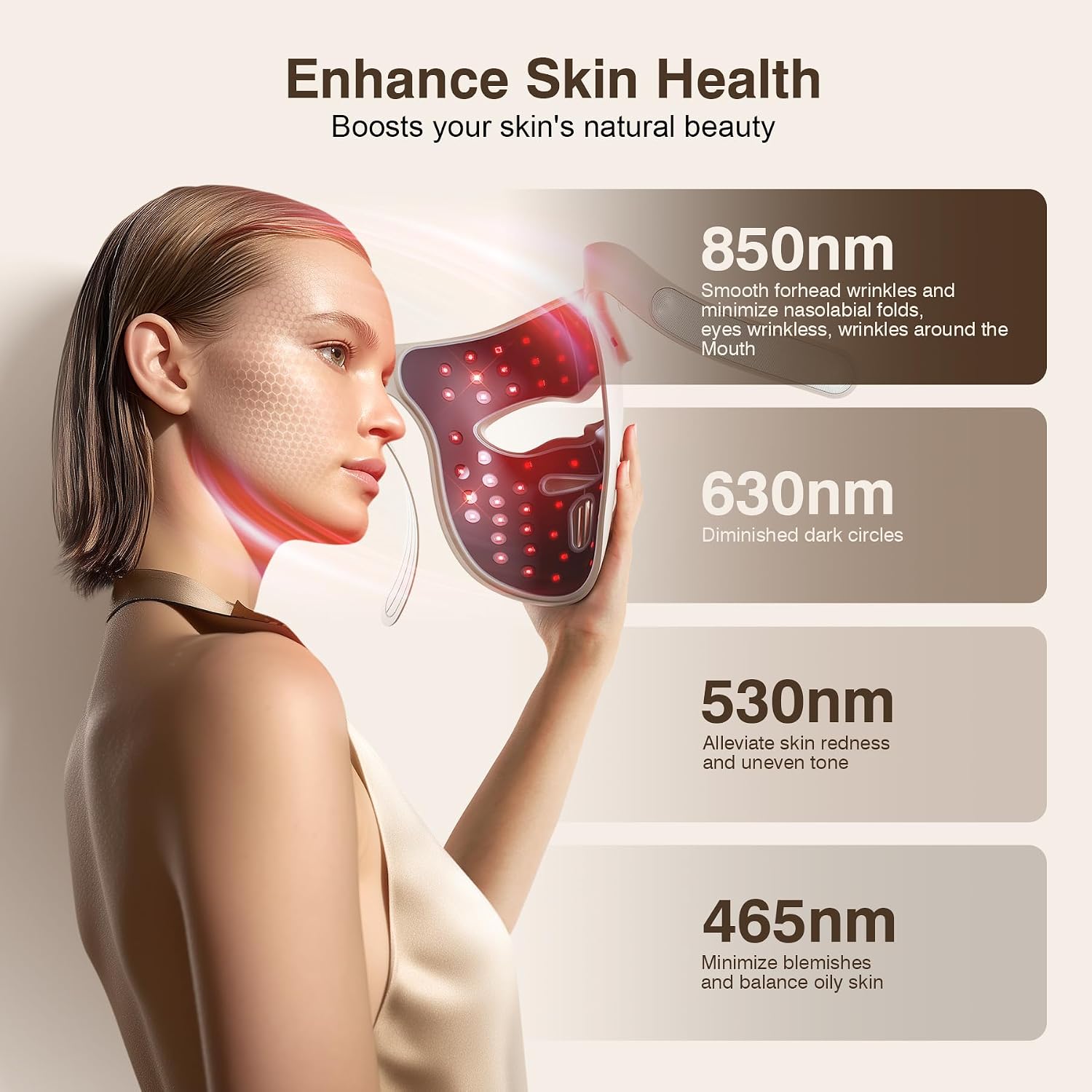 Detalle 2 de Red Light Therapy Face Mask with 300 LEDs