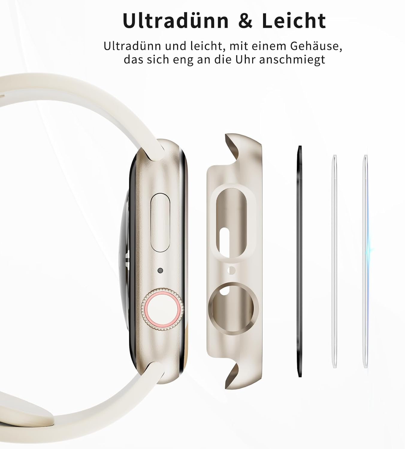 Thumbnail 3 de Lovmunia 3-Stück Schutzhülle mit Displayschutzfolie 40 mm – Kompatibel mit Apple Watch SE3/SE2/SE/6/5/4