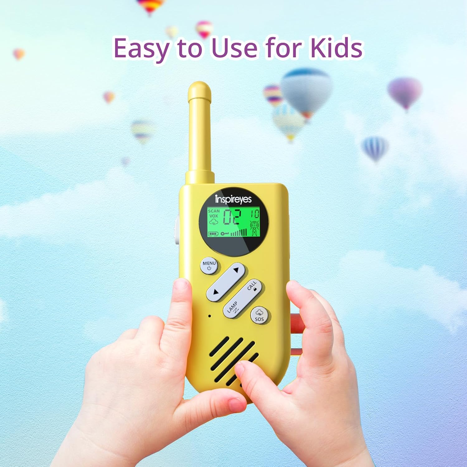 Thumbnail 4 de Inspireyes Kids Walkie Talkies (3-Pack) with Rechargeable Battery – Long Range, VOX & NOAA Weather