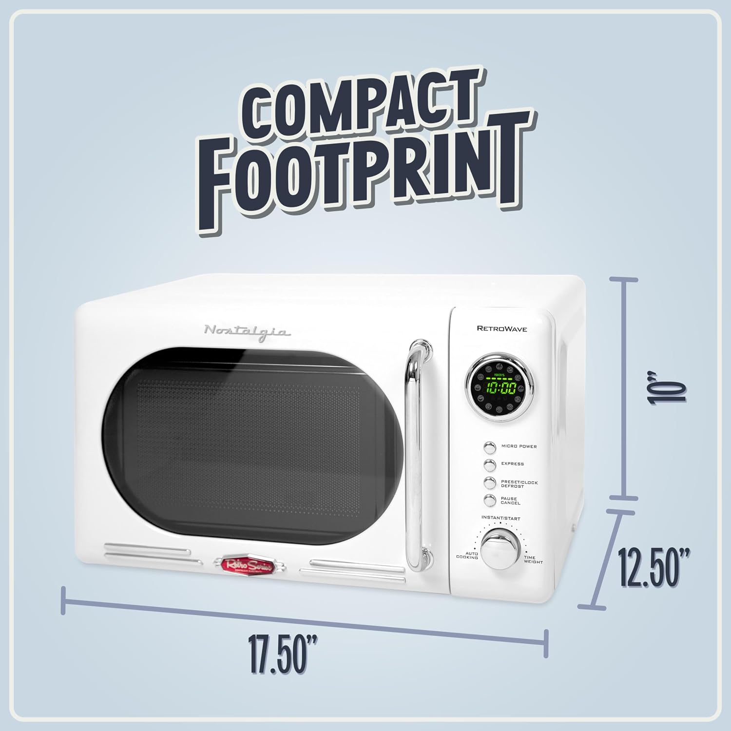 Detalle de Nostalgia Retro Compact Countertop Microwave Oven (0.7 Cu. Ft., 700W)