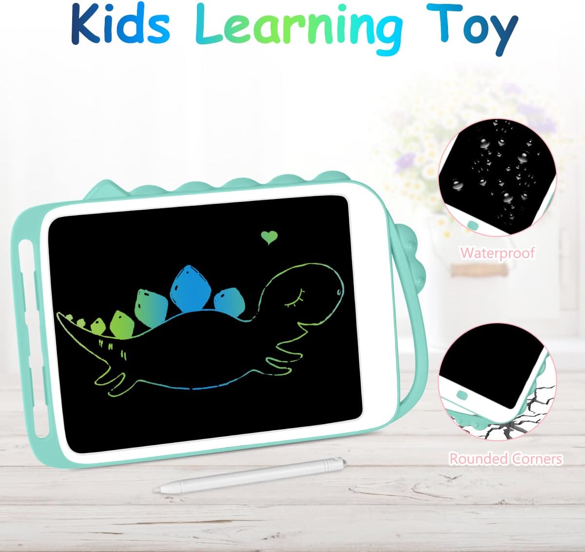 Thumbnail 5 de Vicloon VERT LCD-ritplatta, 10 tum, grön med raderingsknapp och skärmlås