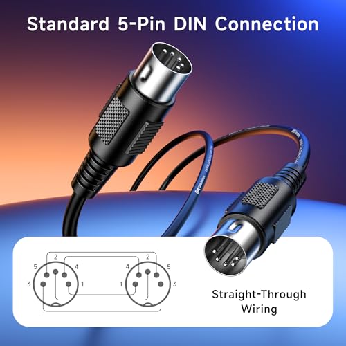 Detalle 2 de Cable Matters 5 Pin DIN MIDI Cable (2-Pack) – 1.8m
