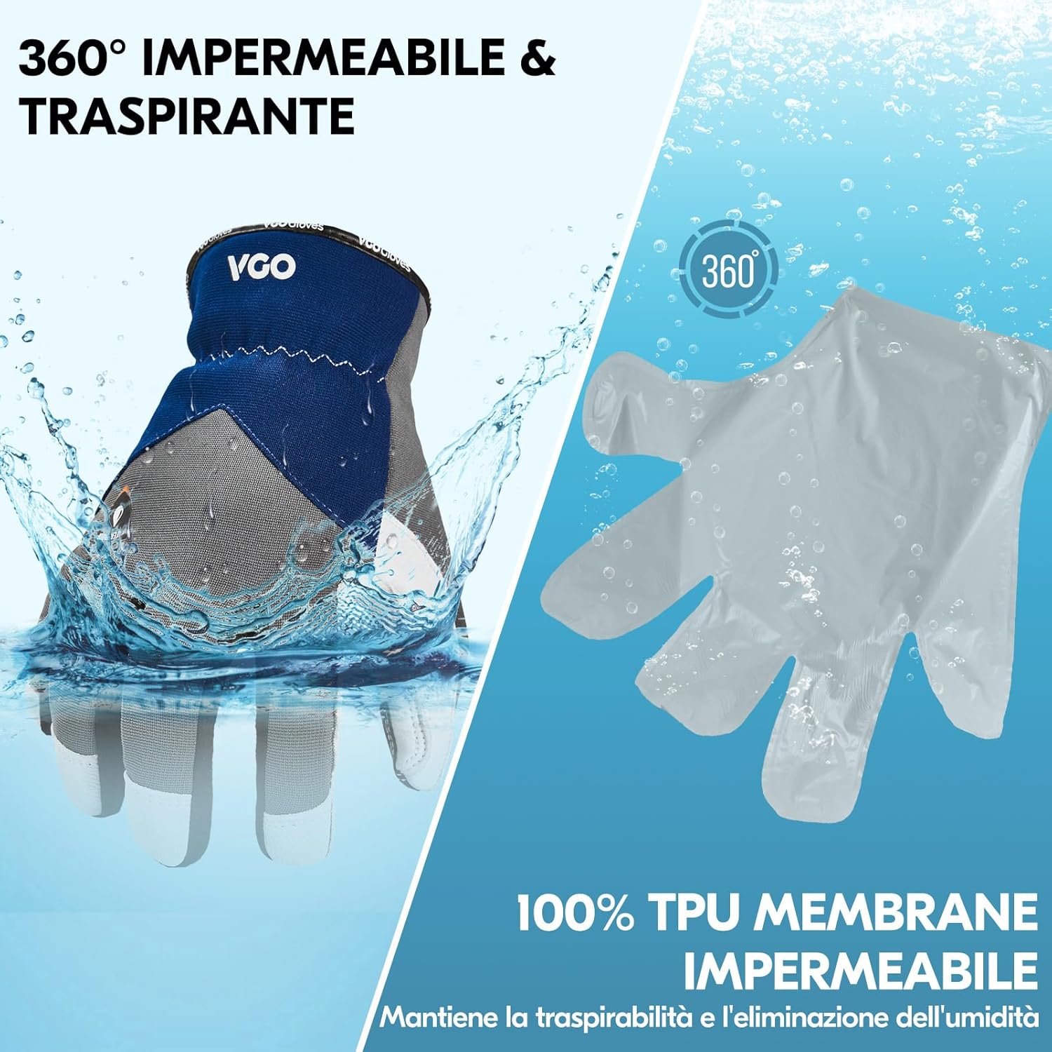 Thumbnail 2 de Vgo... Guanti Lavoro Invernali Impermeabili Uomo – Guanti Meccanico Resistente per Edilizia, Magazzino, Moto