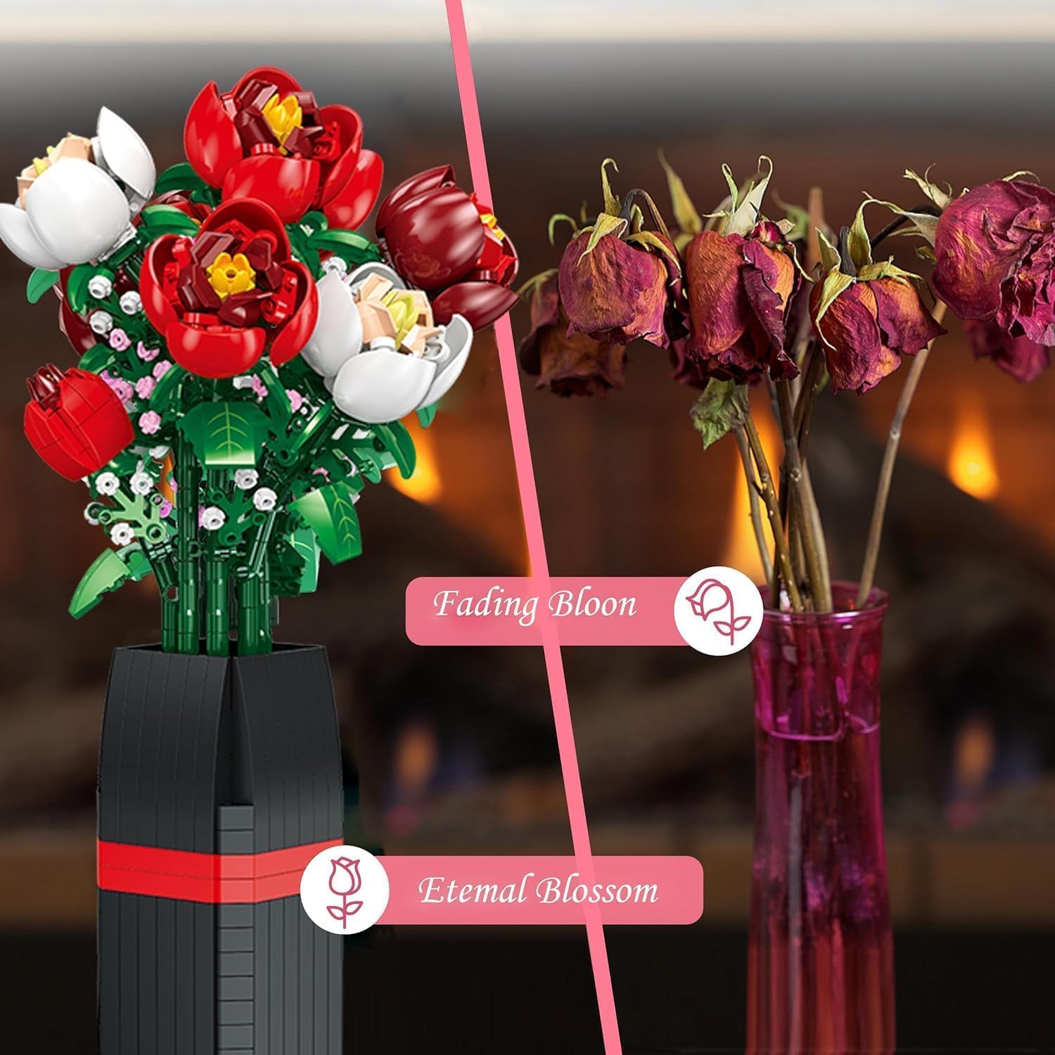Thumbnail 1 de XinLiangDian Rose Flowers Bouquet 761PCS Building Block Set — Botanical Gift for Adults