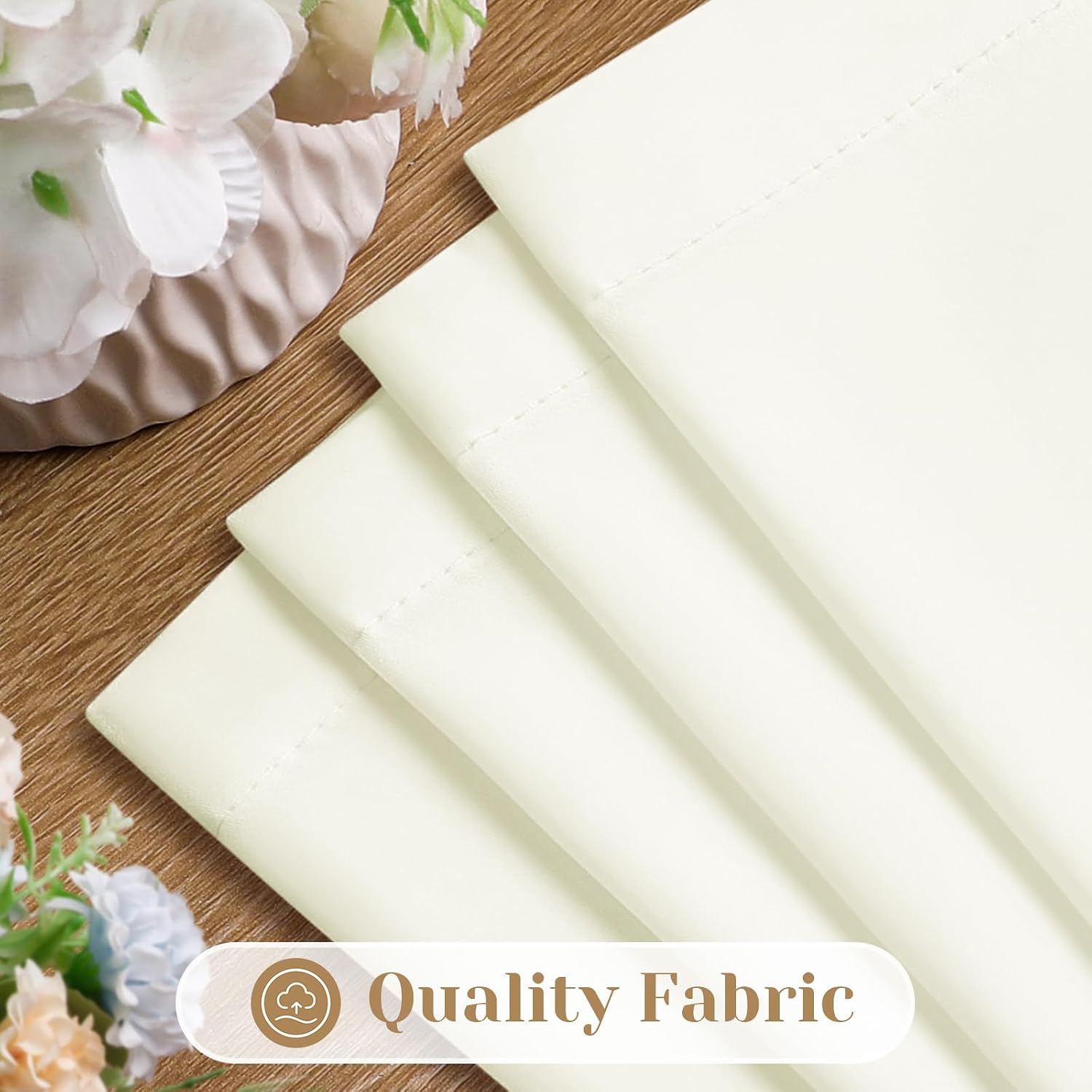 Detalle 2 de HOMEIDEAS 2 Ivory Privacy Sheer Curtains, 52 x 96 Inches, 2 Panels