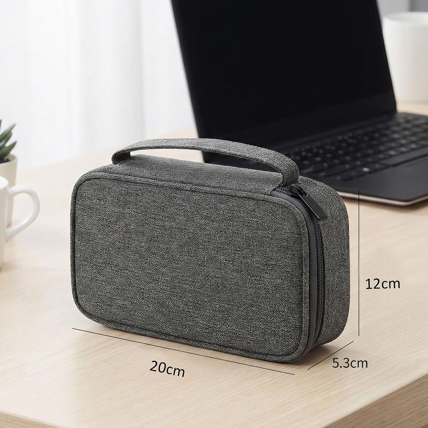 Detalle de Arae Travel Tech Pouch: Canvas Electronics Organizer 20x12x5.3cm