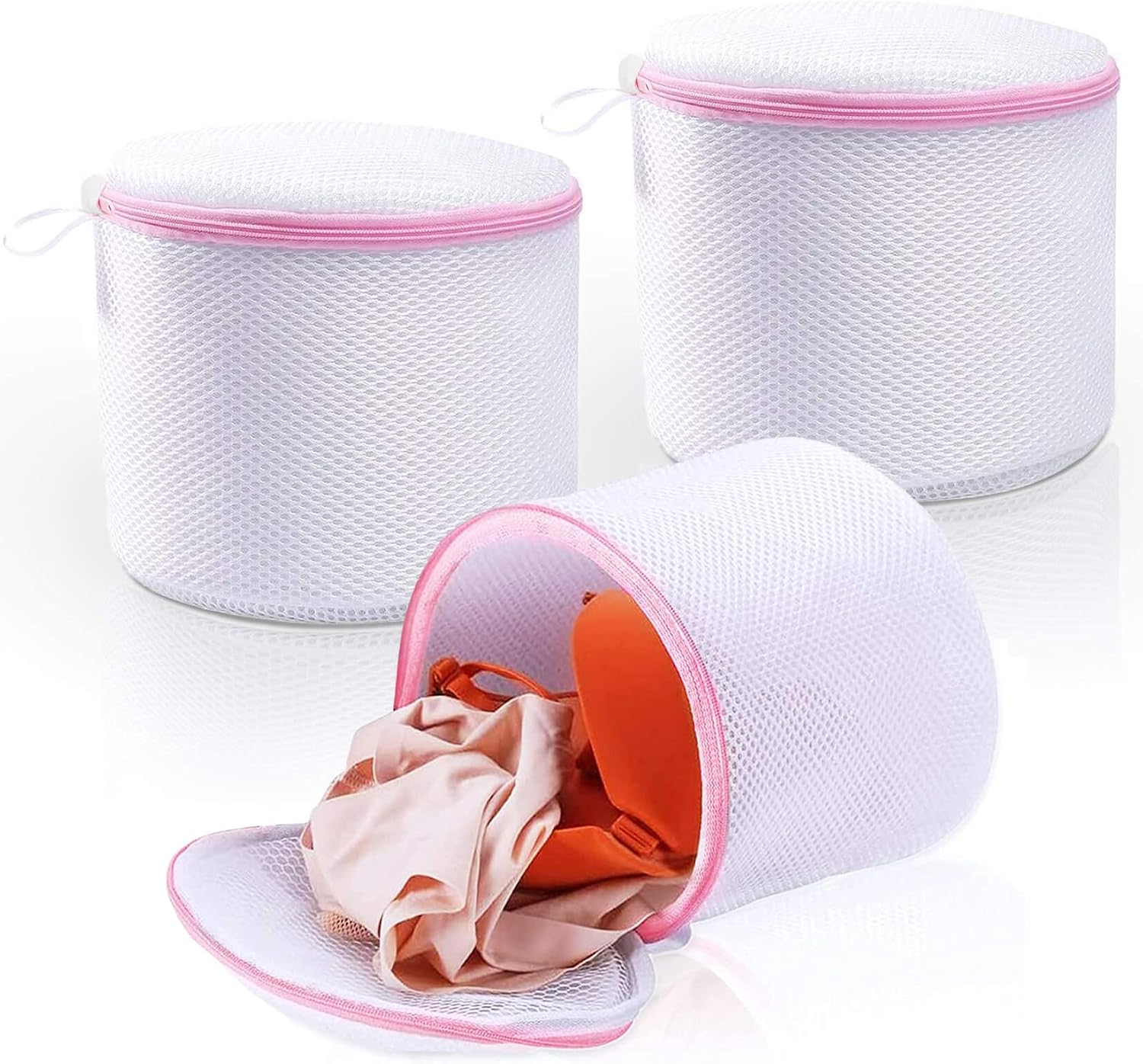 Detalle de Dmjia 3-Piece Bra Washing Machine Bag Set, Polyester Mesh and Protective Zip