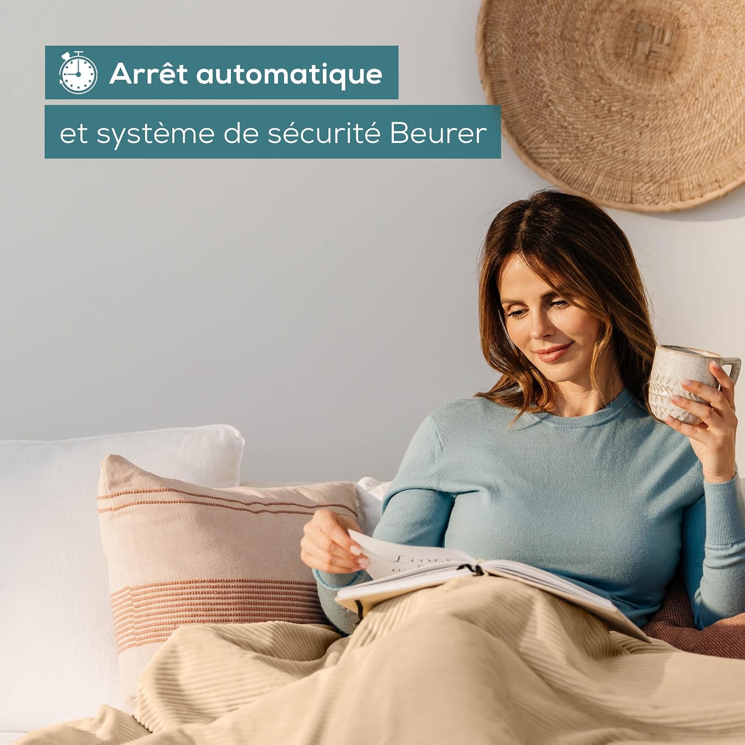 Thumbnail 4 de Beurer HD 80 couverture chauffante en velours côtelé beige 180x130