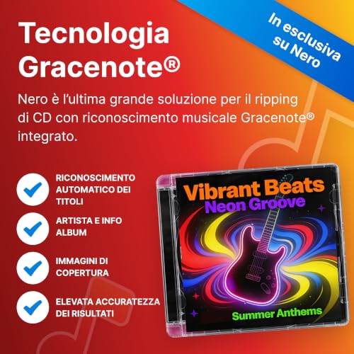 Detalle 1 de Nero CD Ripper Software – Converti CD audio in MP3, FLAC, AAC, WAV con riconoscimento Gracenote