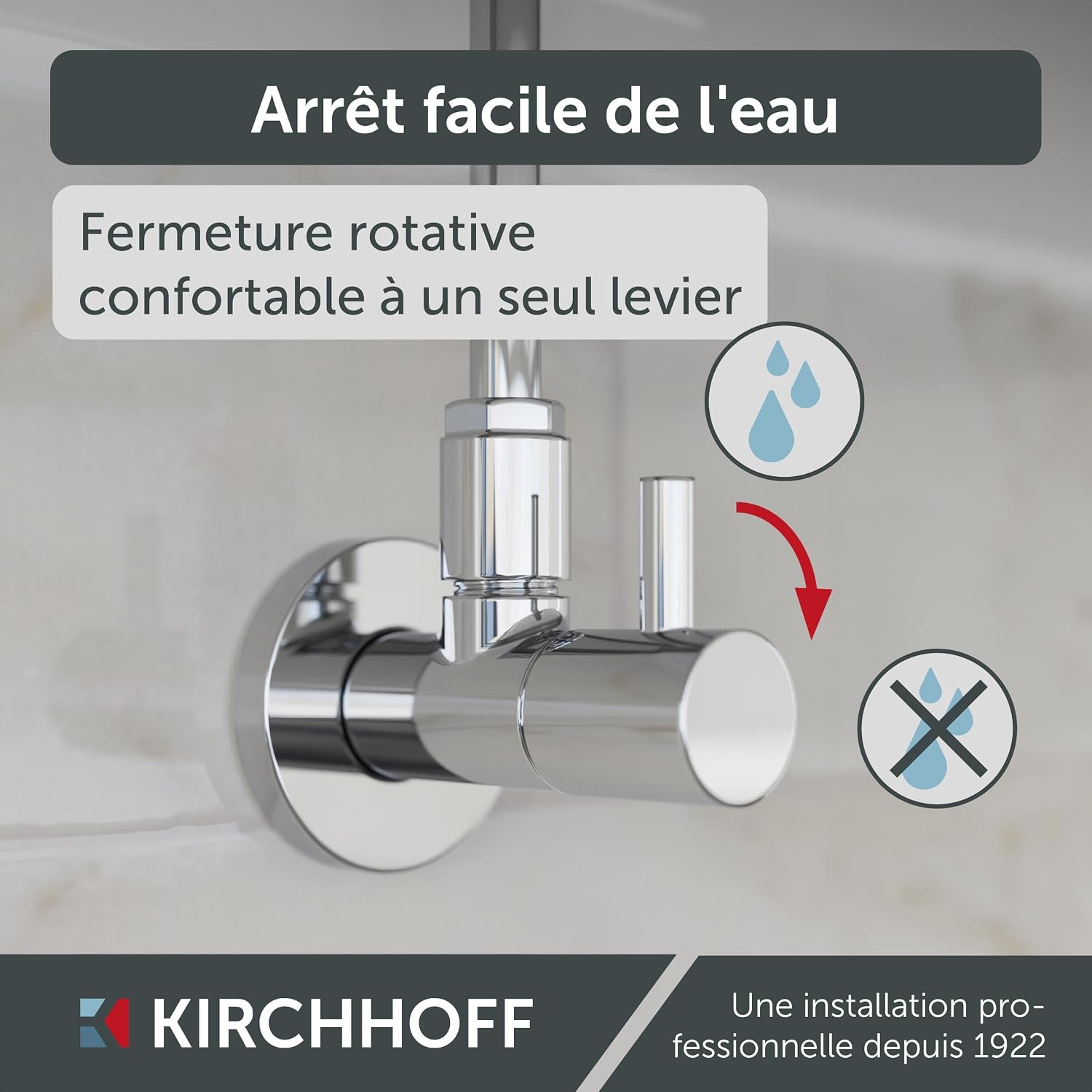 Thumbnail 4 de Kirchhoff Sanitop-Wingenroth 98166110 Valve d'angle universelle avec fermeture rapide – Chromé