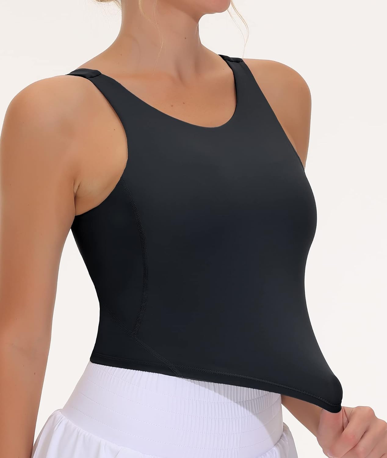 Detalle de THE GYM PEOPLE Women's Sports Bra Crop Top with Removable Padding