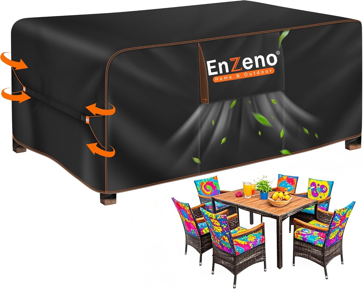 Thumbnail 6 de Enzeno Abdeckung für Gartenmöbel wasserdicht 200 x 100 x 74 cm (420D Oxford, winterfest) mit Luftauslass