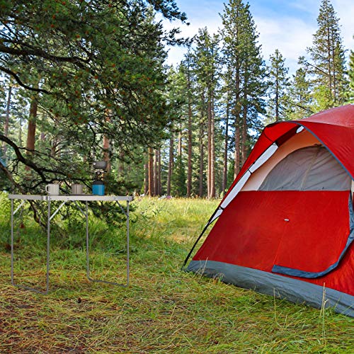 Detalle de Relaxdays Campingtisch klappbar aus Aluminium und MDF – kompakt, leicht und vielseitig
