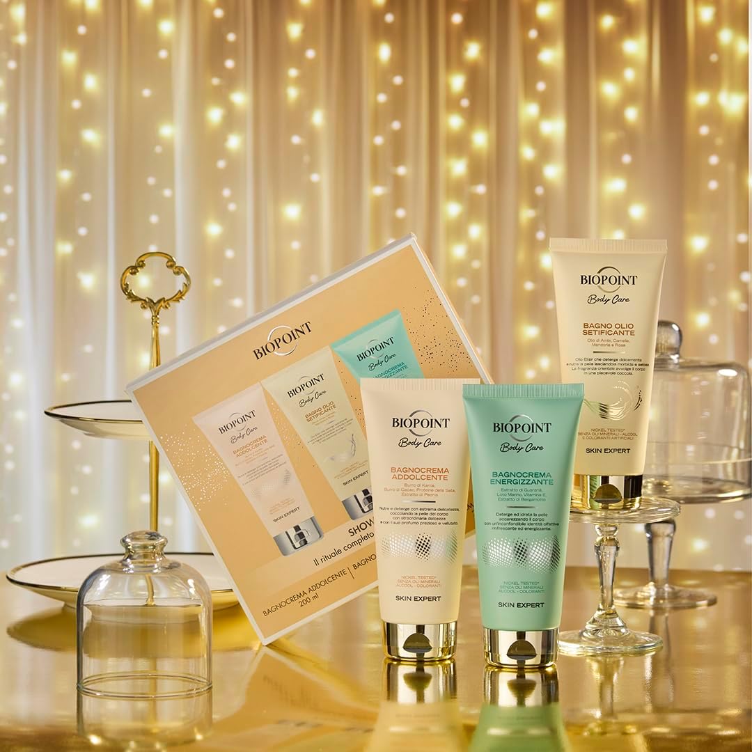 Thumbnail 1 de BIOPOINT Set Regalo Bagnoschiuma con bagnocrema addolcente, bagno olio setificante e bagnocrema energizzante (200 ml x 3)