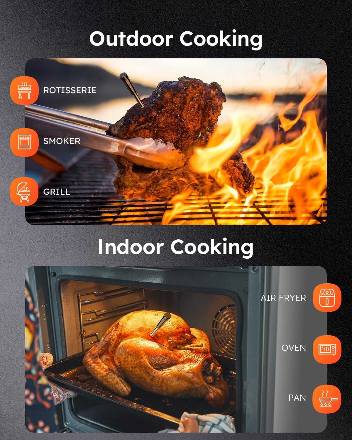 Detalle 1 de Smart Wireless Meat Thermometer with Ultra-Thin Probe
