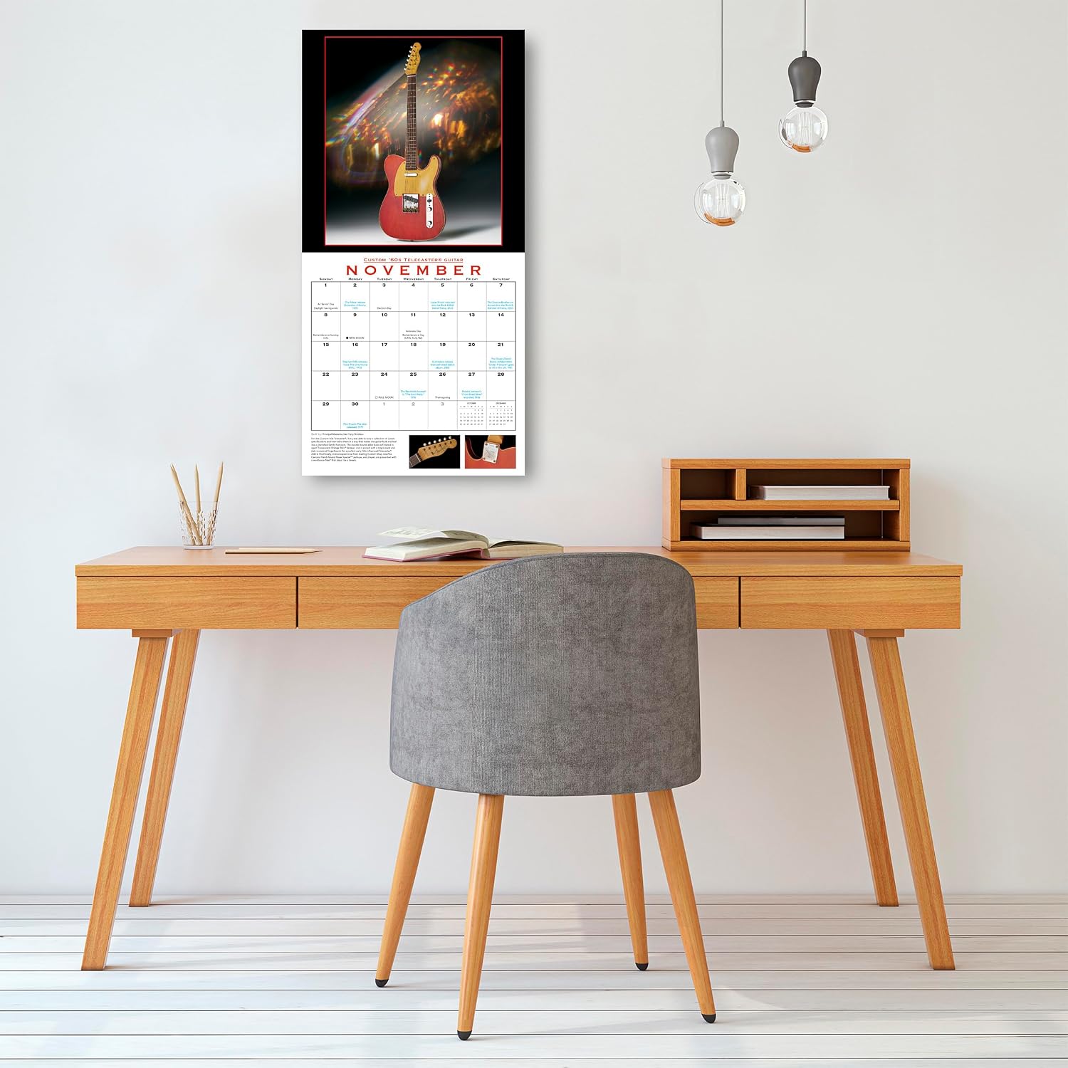 Detalle de Sellers Publishing CA-4324 Fender Custom Shop Guitars 2026 Wall Calendar