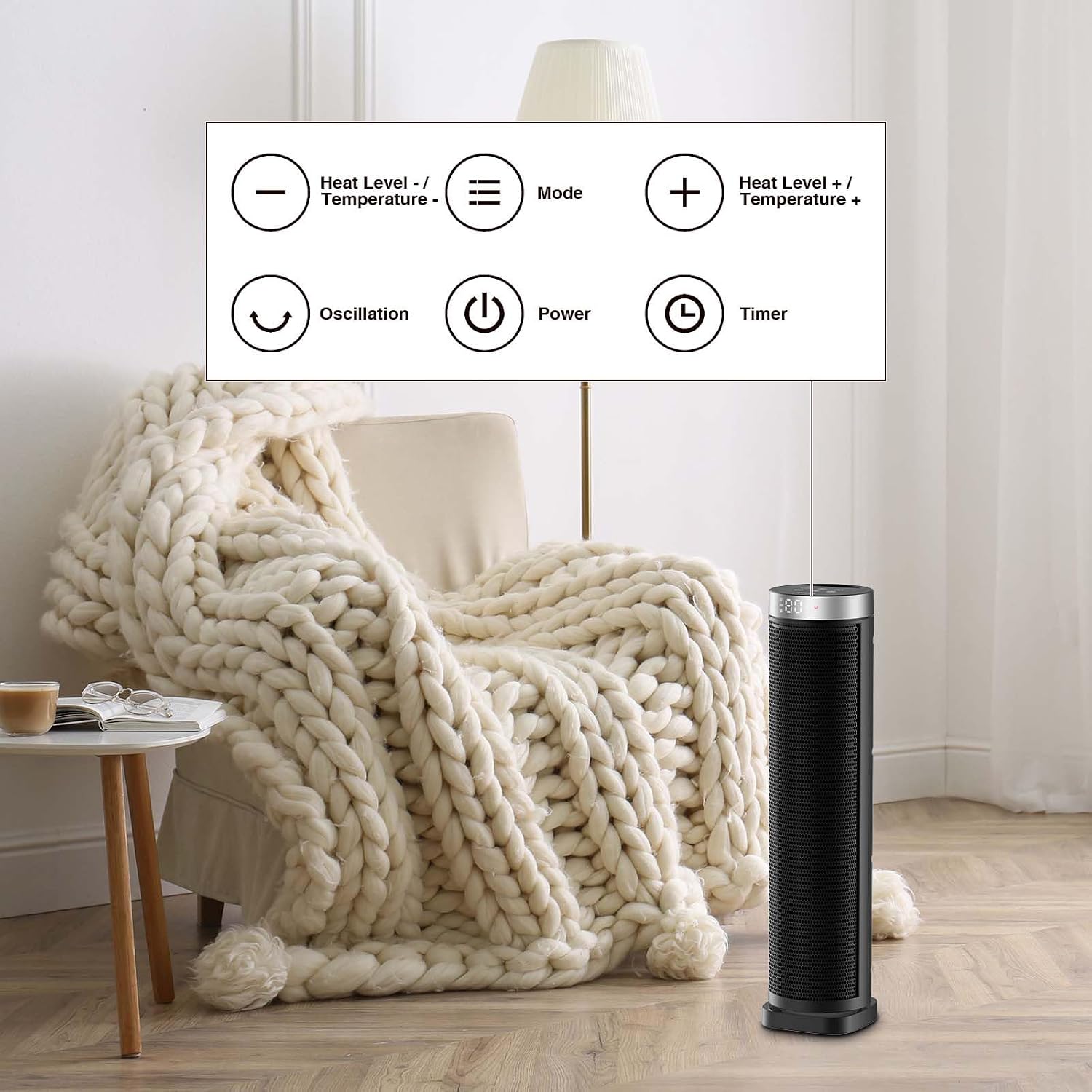 Thumbnail 3 de 70° Oscillating Space Heater ⚡