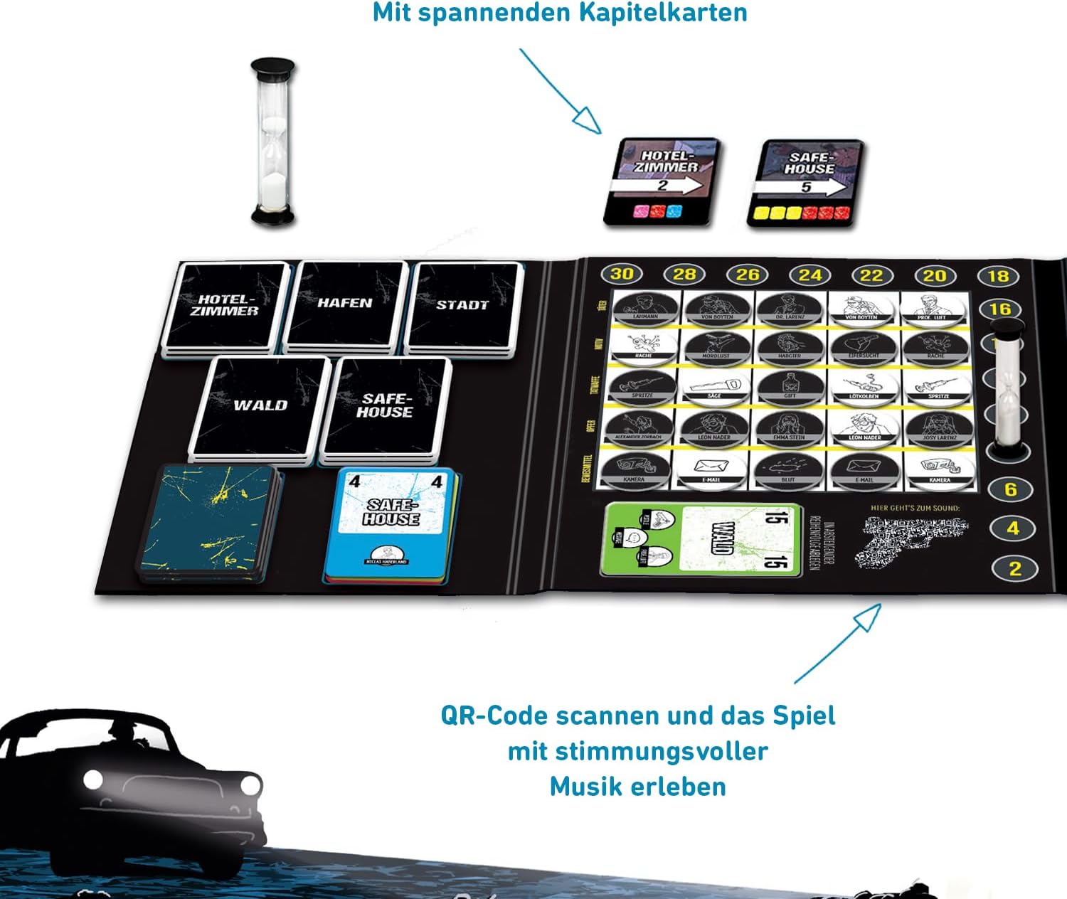 Detalle de Moses Sebastian Fitzek Safehouse – The Game „Safe House“ (Gesellschaftsspiel) von Marco Teubner, 2–4 Spieler