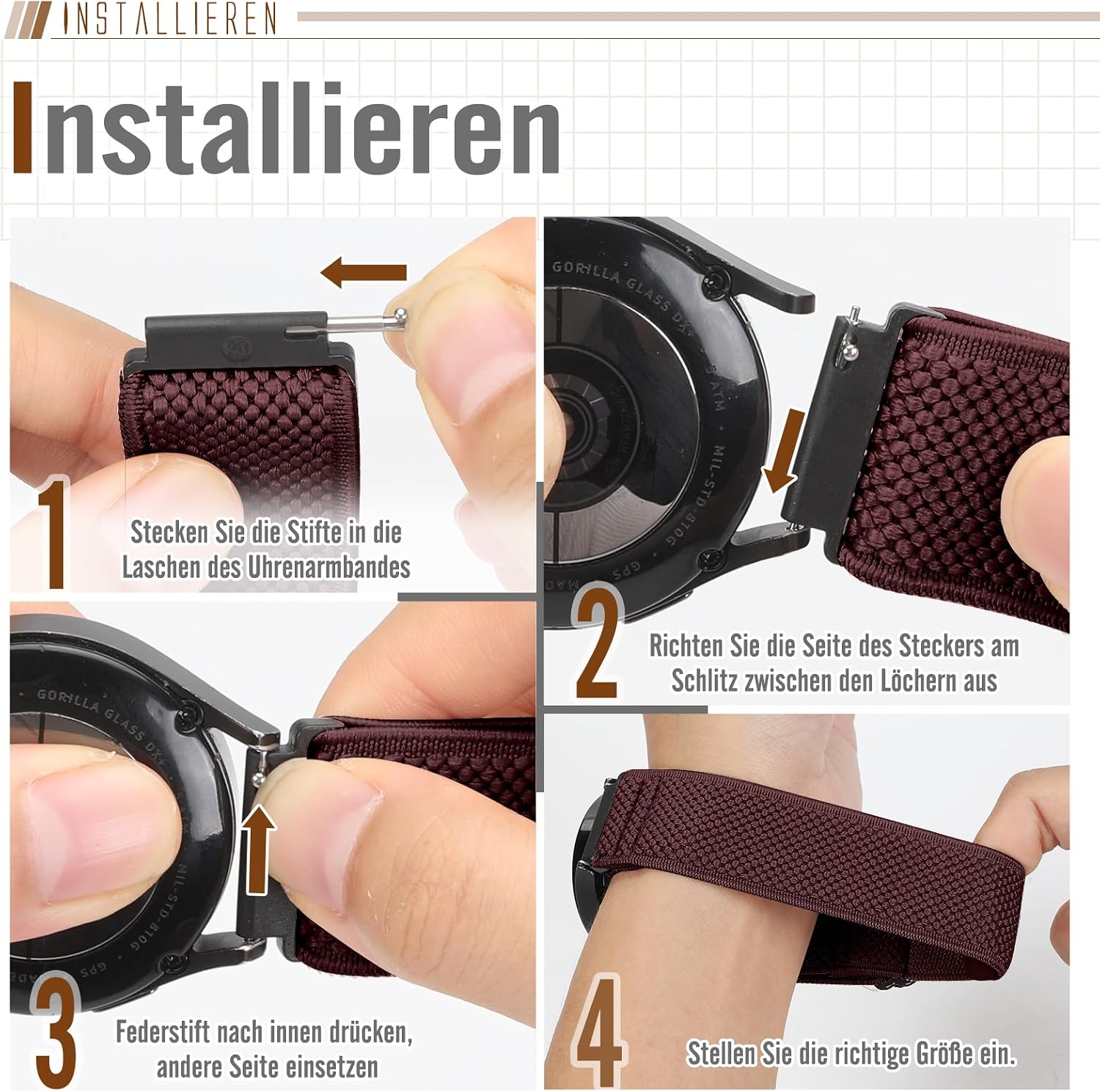 Detalle 2 de Yunshare 20mm Armband Garmin & Co