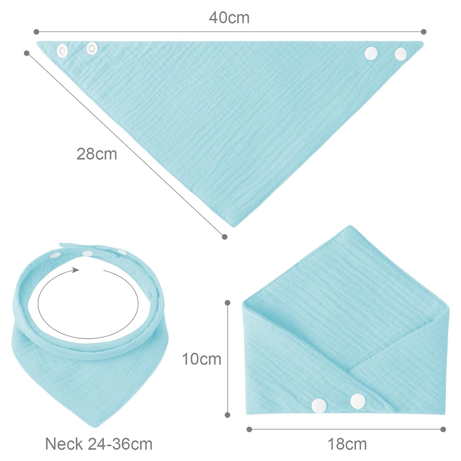Detalle 2 de Vicloon Muslin Baby Lätzchen 8 Stück