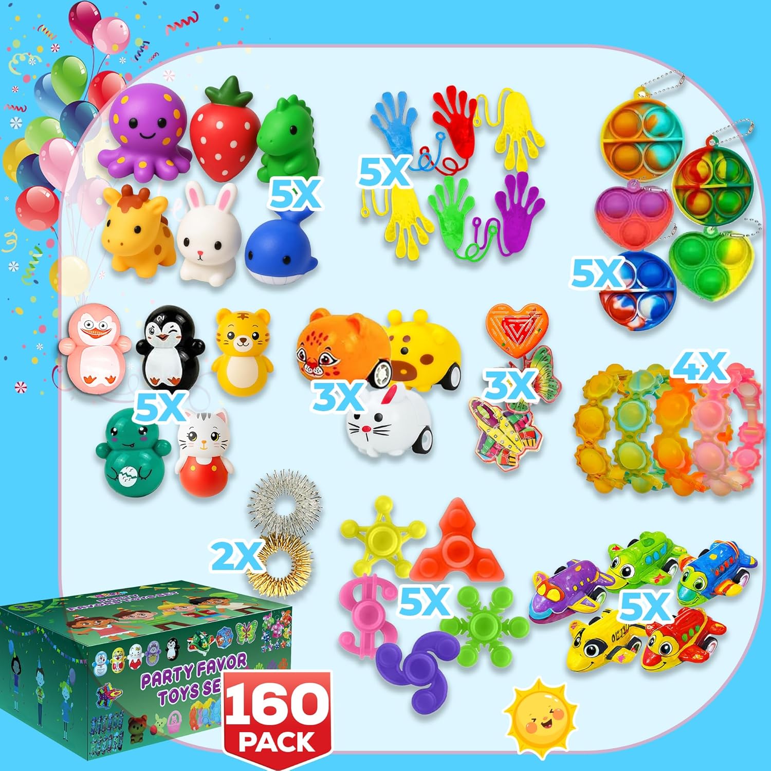 Detalle 2 de TwCare 160-Piece Fidget Toys Party Favors Pack (Randomly Selected) for Kids and Adults