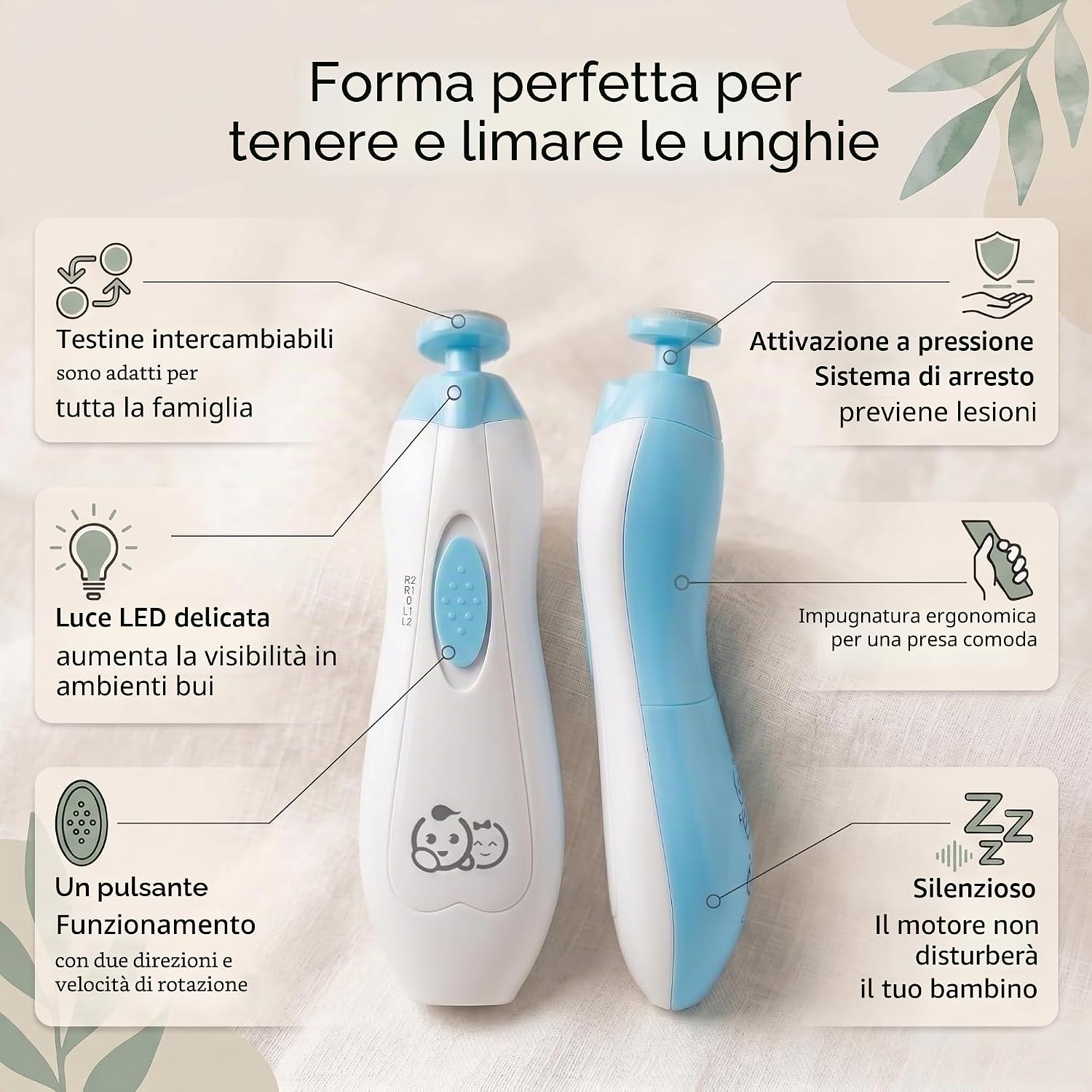 Thumbnail 4 de Royal Angels Tagliaunghie Elettrico Neonati 6 in 1 – Kit completo per mani e piedi della famiglia
