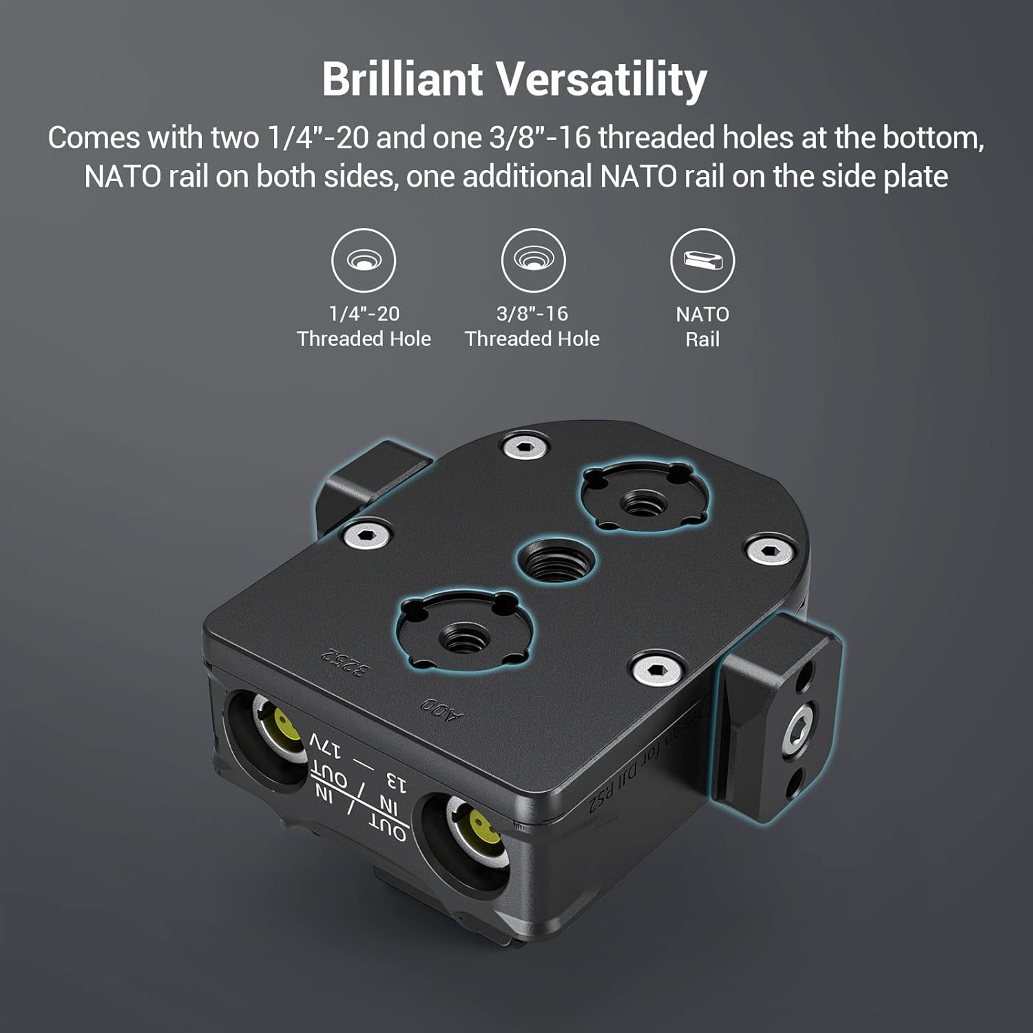Thumbnail 4 de SMALLRIG Netzteil-Grundplatte 3252 für DJI RS 5/RS3 Pro/RS2/RS 4 Pro – vielseitige Energiequelle