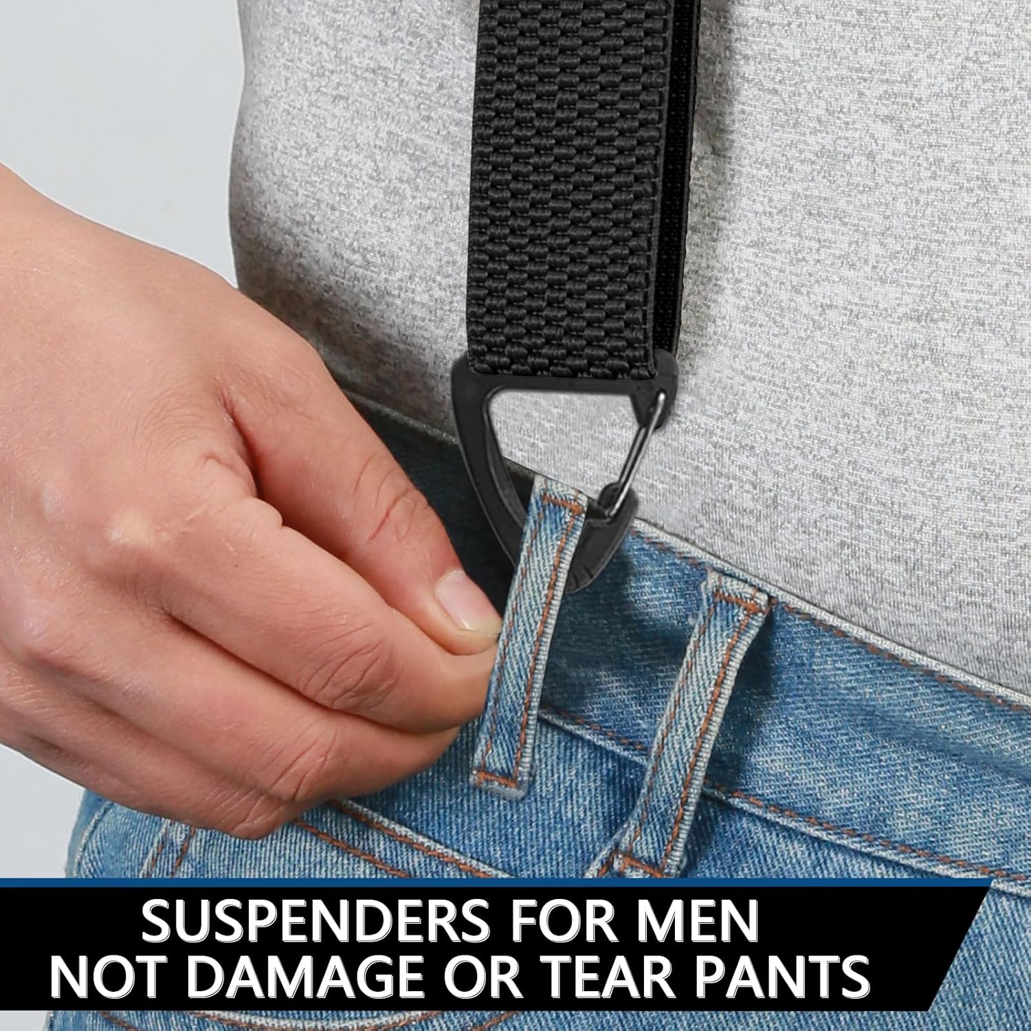 Detalle de Generic hidden braces for men (1.6 inch wide) with X-back adjustable elastic and 4 snap loops