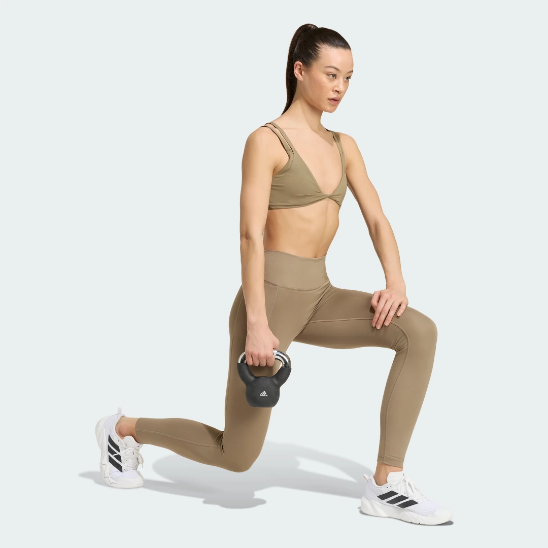 Thumbnail 2 de Mallas largas de entrenamiento Optime de Adidas — beige