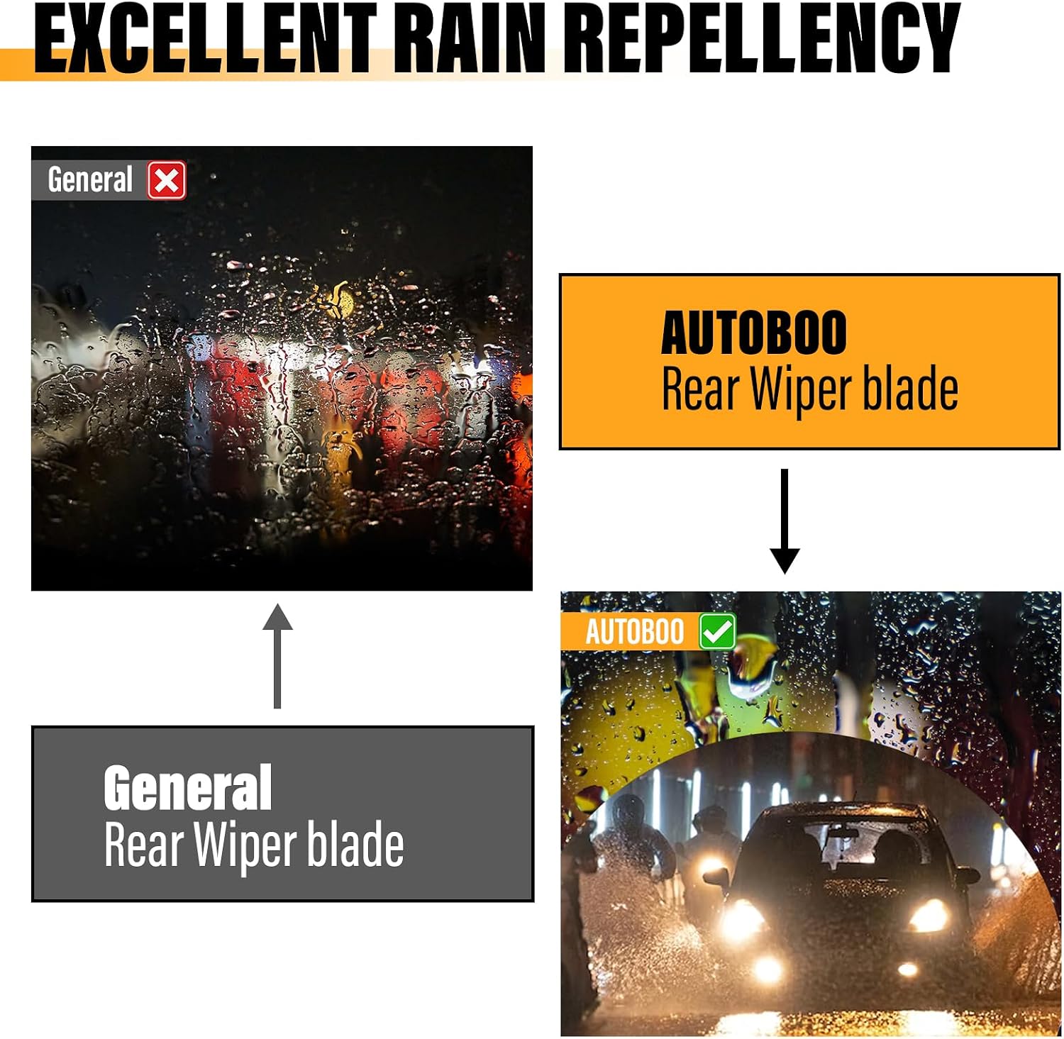 Detalle de AUTOBOO 12 Inch Rear Wiper Blade Replacement for Toyota 4Runner (2010-2024) — OEM-Quality, Easy Install