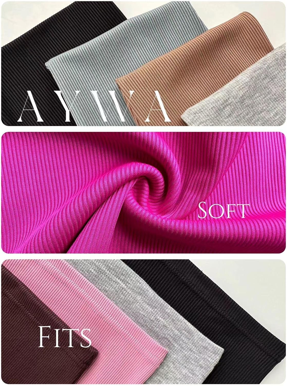Thumbnail 4 de AYWA Two Piece Outfits for Women: Fitted Crew Neck T-Shirt & High Waist Leggings Set