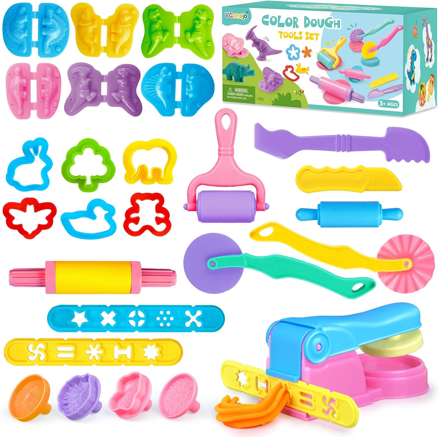 Detalle de VConejo 26-Piece Dough Tools Set for Kids