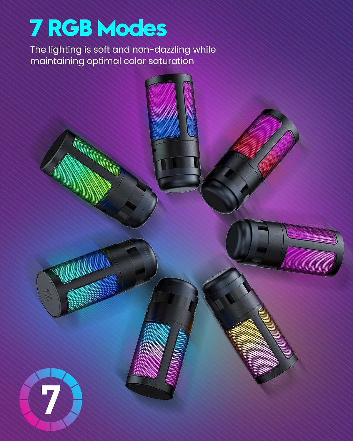 Detalle 2 de RGB Gaming Microphone with Boom Arm USB Mic for PC