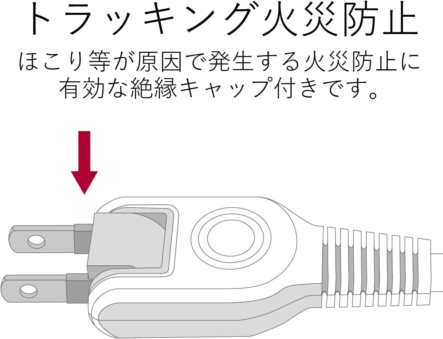 Detalle de エレコム T-NFL01-2420WH flecc barra 電源タップ 4個口・2.0m ホワイト